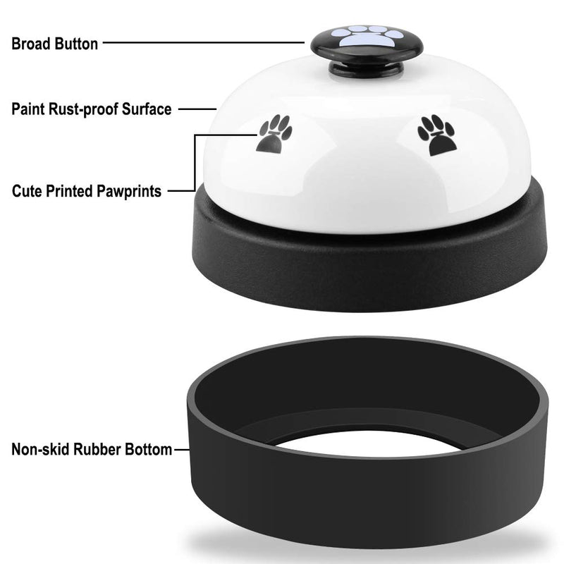 [Australia] - Dog Training Bell, Comsmart Set of 2 Dog Puppy Pet Potty Training Bells, Dog Cat Door Bell Tell Bell with Non-Skid Rubber Base + 1Pcs Dog Training Clicker with Wrist Strap 