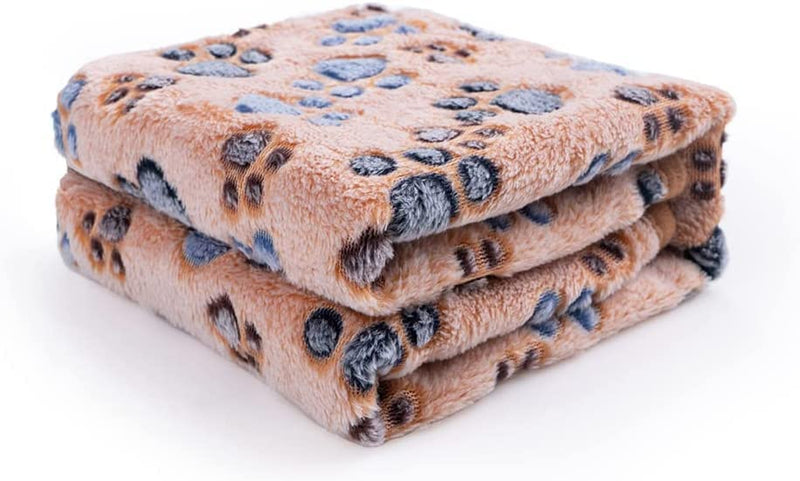 Pet Soft Dog Blankets Small - Fluffy Cats Dogs Blankets for Small Dogs, Cute Paw Print Pet Throw Puppy Cozy Blankets 3 Pack Dog Paw S - PawsPlanet Australia