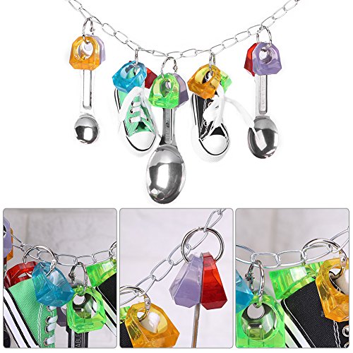 Fdit Bird Chewing Toys Parrot Metal Spoon Hanging Swing Mini Sneaker Parrot Cage Bite Toy for Parakeet African Gray Cockatiel Conure Cockatoo Budgies - PawsPlanet Australia