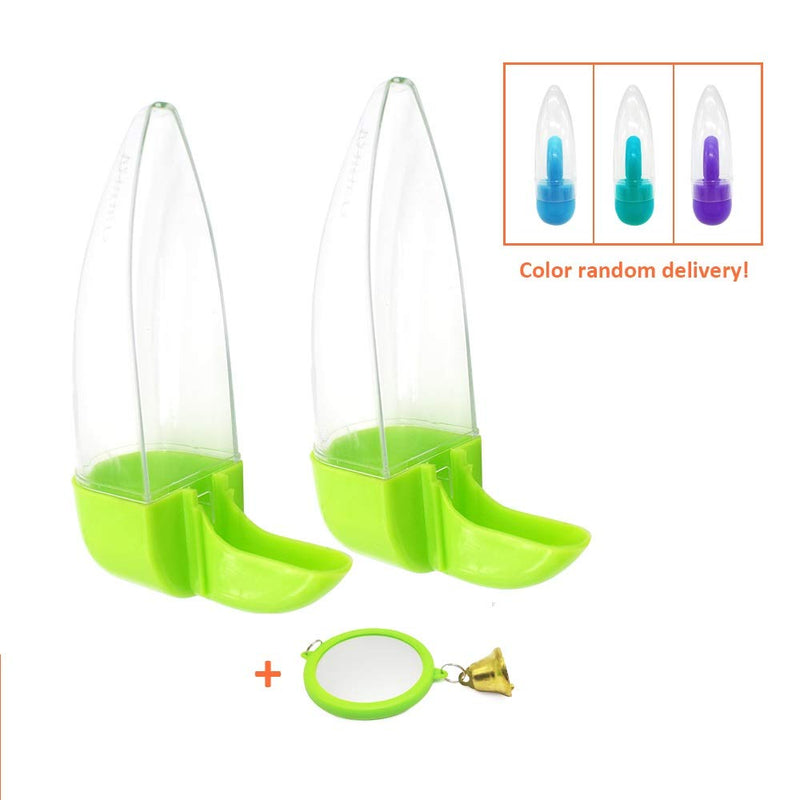 Jmxu's Bird Feeder and Drinker Set, Clear Plastic Seed &Water Dispenser, 7 Days Capacity, Fits Most Cage, Automatic Feeding for Parrot Parakeets Canaries Finches Budgie 70ml - PawsPlanet Australia