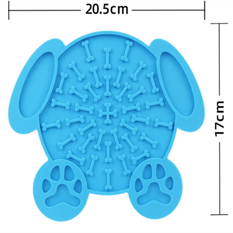 NA 1 Pcs Dog Lick Mat Silicone Blue Pet Food Mat Puppy Suction Mat for Pet Place Food Peanut Butter Placed - PawsPlanet Australia