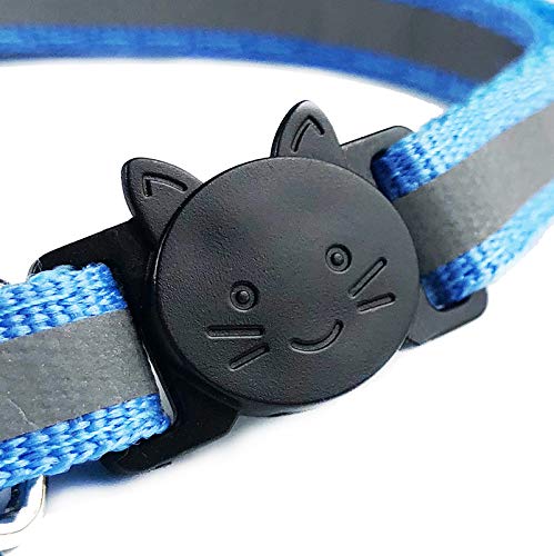 SHISI Cat collar, reflective design adjustable cat collar safer and quick release with bell safety buckle（6PCS） - PawsPlanet Australia