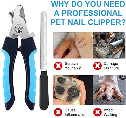 Dog & Cat Pets Nail Clippers and Trimmers Professional Pet Nail Clipper Grooming Tool for Thick Nails Easy-to-Cut Pets Nail Cutter with Free Nail File for Large and Small Animals - PawsPlanet Australia