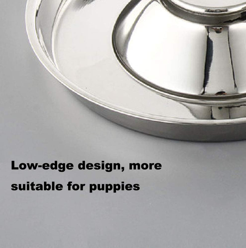 SUOXU Puppy Slow Feed Bowl, Stainless Steel Metal Dog Bowls?Puppy Weaning Bowl Puppy Dish Can be Used for Multiple Puppies to Eat Water Bowl and Dog Food Bowl at The Same Time (26cm/10.2in) S-26CM - PawsPlanet Australia