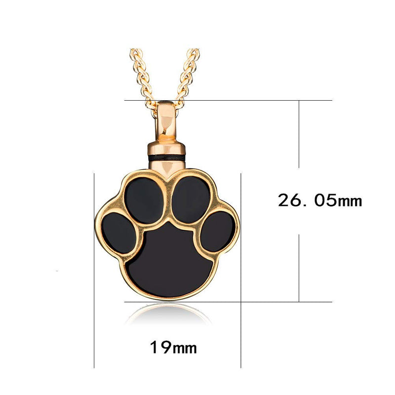 [Australia] - LilyJewelry Dog Paw Print Urn Necklace for Ashes Memorial Cremation Stainless Steel Keepsake Pendant 