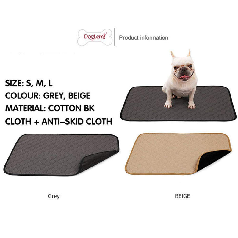 Doglemi Washable Dog Training Pads Reusable Puppy Pee Pad 4-Layer Fast Absorb Washable Training Mat with Non-slip Bottom Training Mats For Dogs Washable Indoor Outdoor Car Travel 100x67CM (Beige L) Beige - PawsPlanet Australia