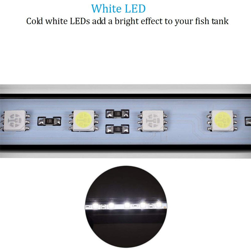 [Australia] - ESUPPORT Submersible LED Aquarium Light, White LED Fish Tank Light Submersible Underwater Crystal Glass LEDs Lights, Underwater Lightbar 3W,28CM 