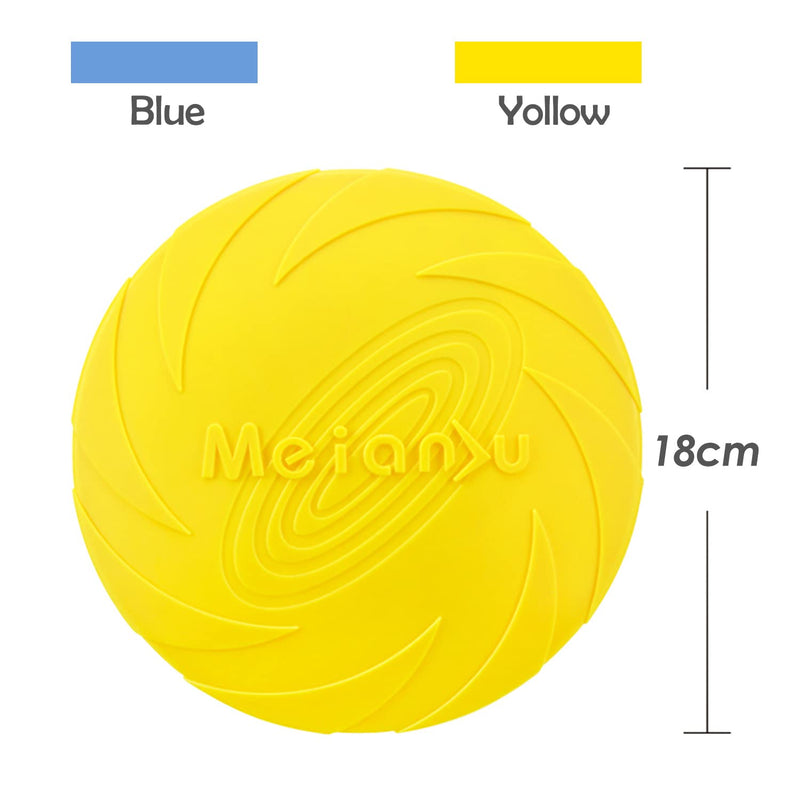 XPOOP 2 Pack Dog Flying Disc, Frisbee, Dog Frisbee, Frisbee Dog Toy, Rubber Dog Frisby, Frisbee, Dog Frisbee Indestructible, for Pet Training Toys/Outdoor Exercise Toys for Dogs(Blue and Yellow) - PawsPlanet Australia