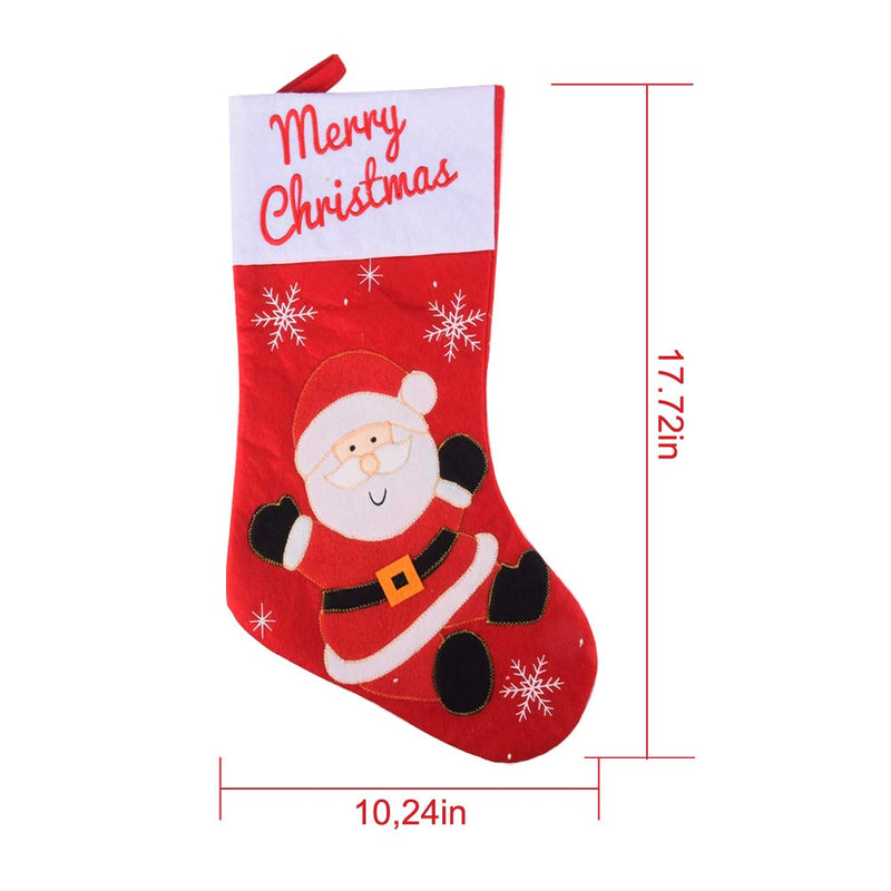 OREMILA 3 Pack Christmas Stockings Decoration, Large Christmas Candy Bags with Santa/Elk Pattern for Kids, Easy to Hang on Christmas Tree - PawsPlanet Australia
