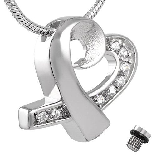 Cherished Urns Silver with Stones Memorial Ash Keepsake Cremation Pendant - PawsPlanet Australia