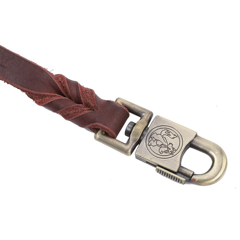 Pssopp Leather Dog Leash Soft Braided Dog Training Leash Strap Handmade Heavy Duty Pet Training and Walking Lead Rope for Large Medium Dogs - PawsPlanet Australia