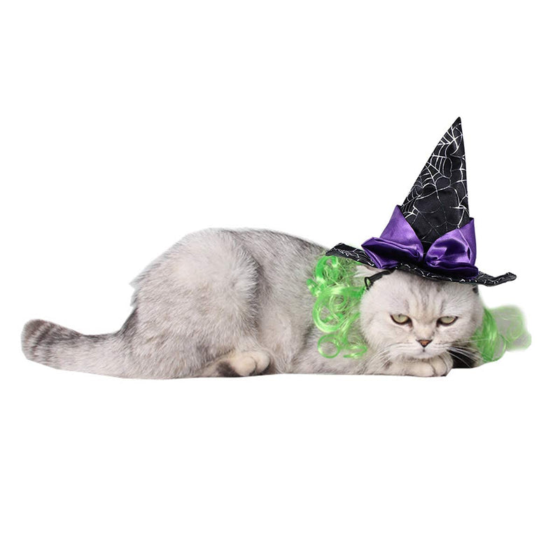 Halloween Cat Hat Costumes Dog Decoration Cloth Witch Mini Hat Pet Cosplay Costumes with Adjustable Rope Suitable for All Pet - PawsPlanet Australia