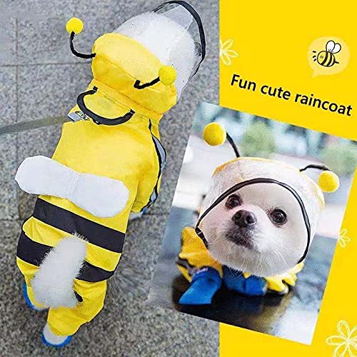None Branded Puppy raincoat four-legged waterproof all-inclusive Teddy rain poncho pet rainy clothes small and medium-sized dog Bichon Hiromi (S) S - PawsPlanet Australia