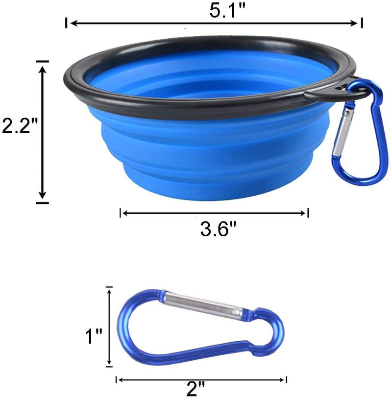 MMBOX Dog/CAT Bowl,Silicone Portable Foldable Water Bowls with Carabiner Clip for Travel (4Pack) 4Pack - PawsPlanet Australia