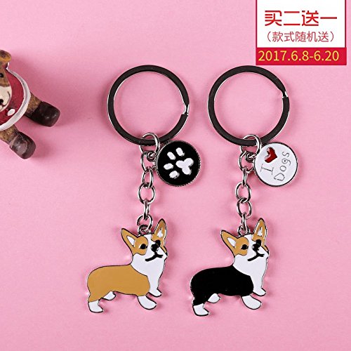 BBEART Dog Keychain Ring, Cool Cute Pet Dog Keyring Bag Charm Mini Metal Key Ring Keyfob Black Corgi - PawsPlanet Australia