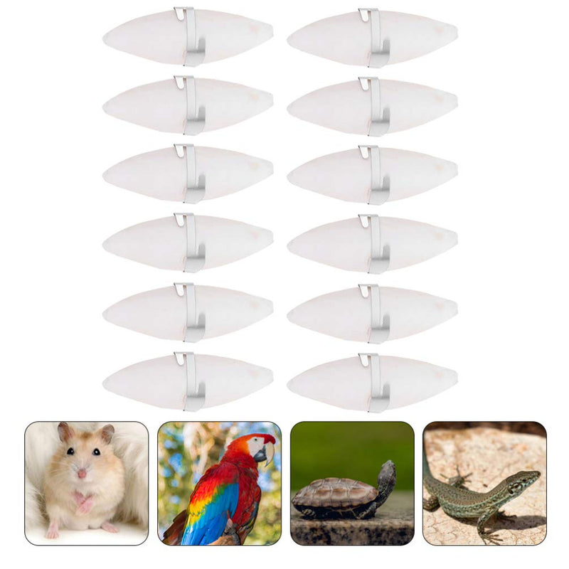 Hemobllo 12pcs Bird Cuttlebone, Pet Grinding Cuttlefish Bone Teeth Grinding Chew Toy Finches Birds Calcium Suitable for Parrot Cockatiels with 12 Hooks Buckle - PawsPlanet Australia