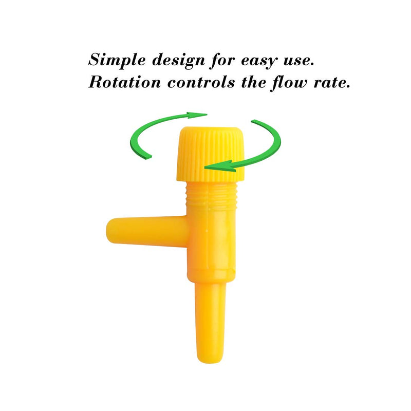 [Australia] - Quickun Aquarium Fish Tank 2 Way Air Pump Control Valve 3/16" ID Hose Air Line Tubing Tube Hose Connector Yellow 10 Pcs 