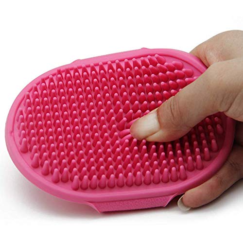 Losuya Silicone Pet Brush Pet Massage Bath Shampoo Brush Dogs Cats Cleaning Grooming Brushes (Blue) Blue - PawsPlanet Australia