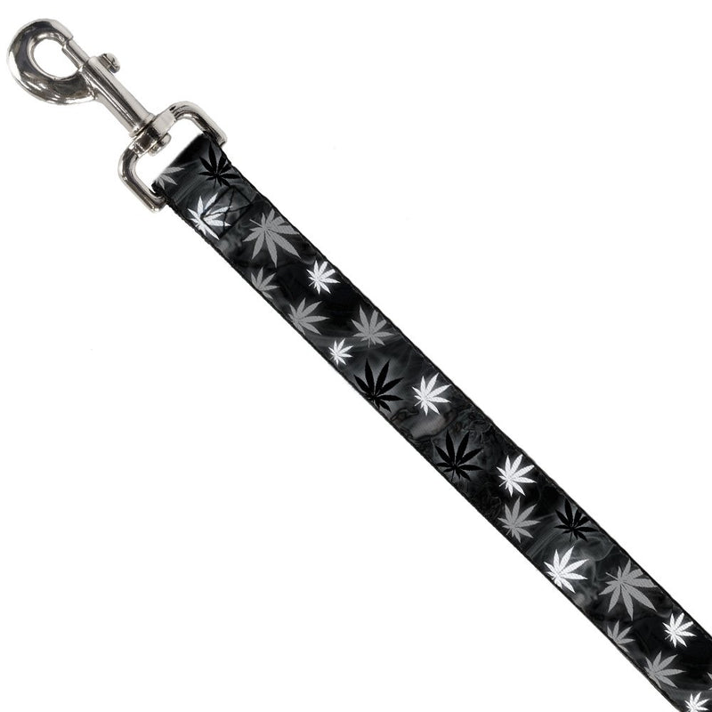 [Australia] - Buckle-Down "Pot Leaves/Smoke Black/Gray/White Pet Leash, 6' x 1.5" 