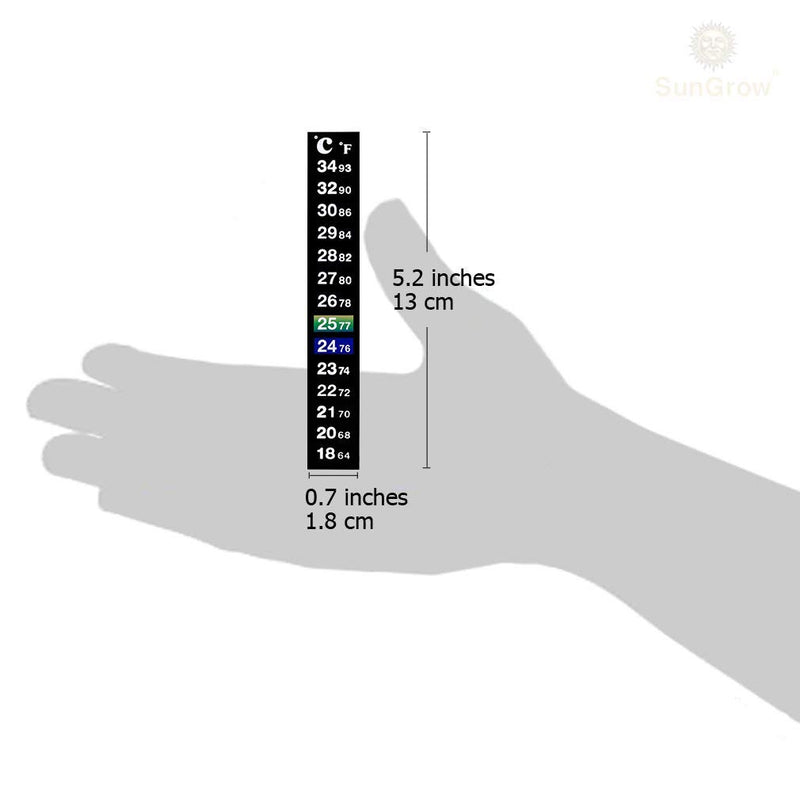 SunGrow Shrimp Stick-on Thermometer, 5.2 Inches, Precise Temperature Monitoring, Keeps Shrimps Healthy, Optimal Water Temperature Promotes Longer Lifespan, Stick-and-Go, Easy to Read, Use and Install - PawsPlanet Australia