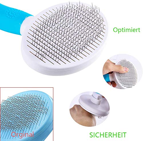 ShipeeKin Effective Grooming Dog / Cat Brush, Detangling Comb for Dogs and Long-haired Cat with Cleaning Button against Knotted Hair for Pets with Medium and Long Hair - PawsPlanet Australia