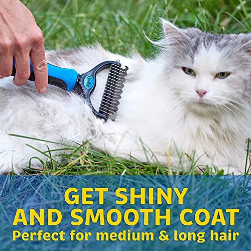 Qwfhb Pet Grooming Brush - 3-Piece Hair Removal Kit, 2 Sided Undercoat Rake for Cats & Dogs, Which Can Safely Remove Mats and Tangles to Prevent Hair Removal - PawsPlanet Australia