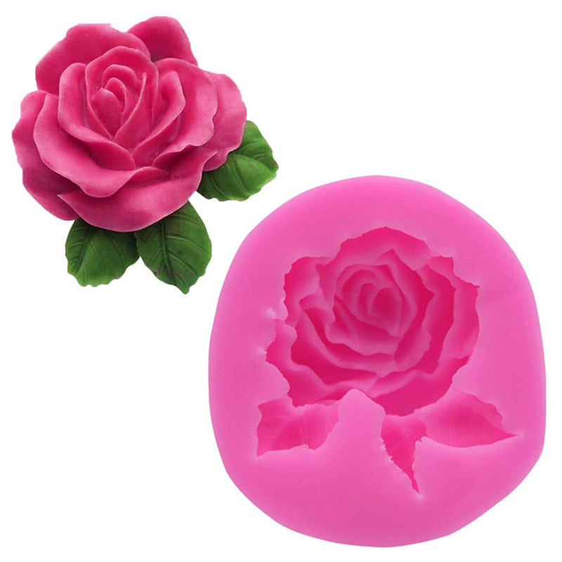 3D Rose Flower Shape Silicone Soap Mold Form Chocolate Cake Mold Handmade Diy Cake Fondant Decoration Soap Making Silicone Mold (AB) AB - PawsPlanet Australia