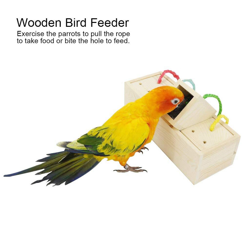 Bird Feeder Wooden Durable Bird Feeder Parrots Biting Educational Interactive Feeding Toy (1) 1 - PawsPlanet Australia