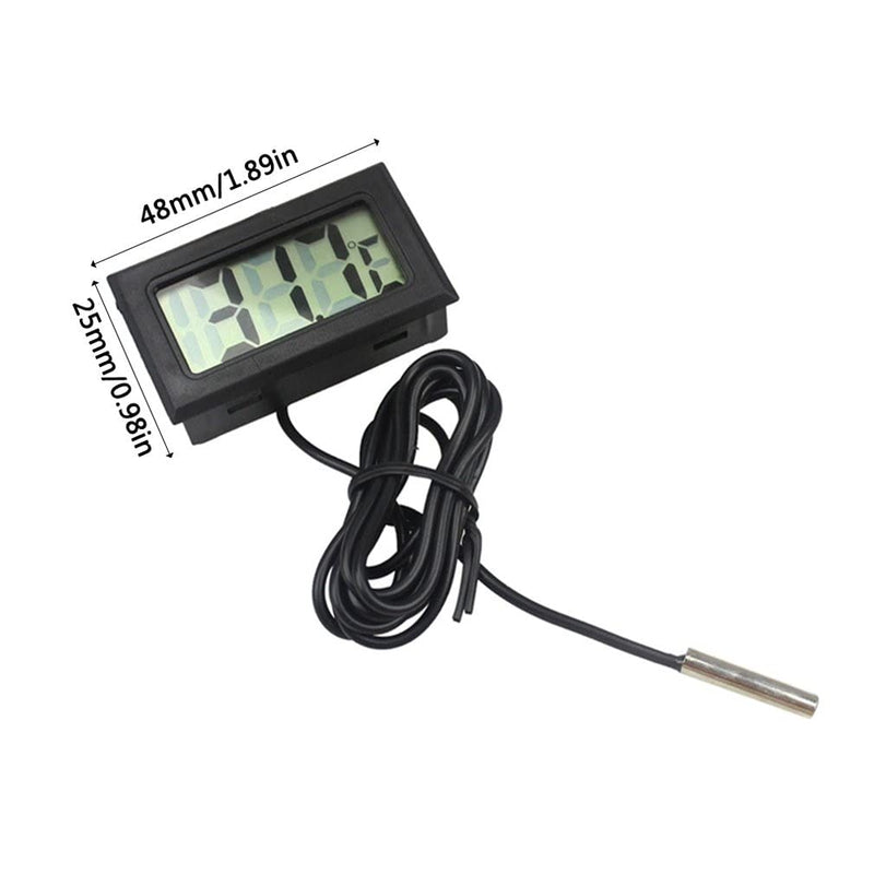 Fasizi Digital LCD Thermometer Temperature Monitor with External Probe For Fridge Freezer Refrigerator Aquarium -Black - PawsPlanet Australia