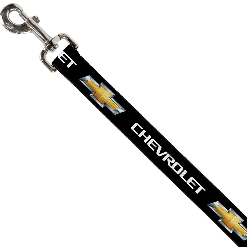 [Australia] - Dog Leash Chevrolet Bowtie Black Gold White 6' Long 0.5" Wide 4 Feet Long - 1/2" Wide 