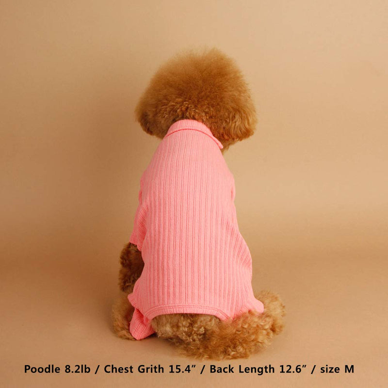 LITTLE COLLIN] Dog Love Me More Pajama Jumpsuit Shirt for Premium Pet Clothes Small-Medium Coral Pink - PawsPlanet Australia