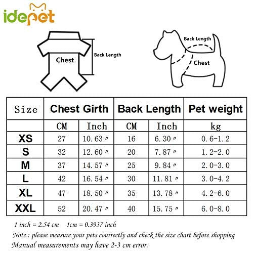 Idepet Dog Cat Hoodie Pet Warm Autumn Winter Coat Solid Color Cotton Dog Clothes with Pocket Outdoor Pullover Dog Jumpsuit for Small Dogs Puppy Teddy Poodle Chihuahua XS Blue - PawsPlanet Australia