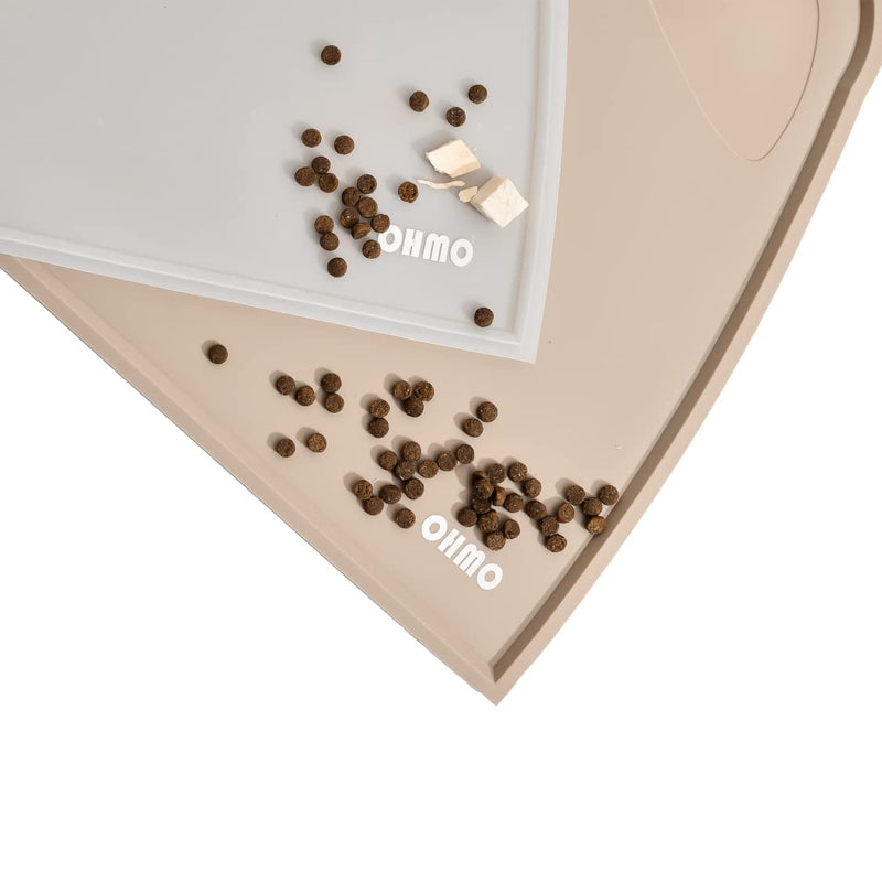 Cat Food Mat, Silicone Wipe Clean Small Dog Puppy Food Mat, OHMO (Semi-Transparent, 46x25cm) Non-Skid Spill Proof Pet Feeding Mat for Food and Water, Waterproof Dog Placemat 46x25cm(Small Cat) Semi Transparent - PawsPlanet Australia