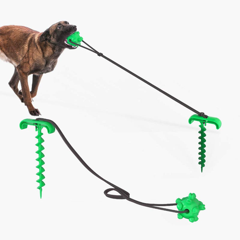 [Australia] - BFACCIA Dog Tie Out Cable and Stake, Interactive Dog Toys Dog Runner/Dog Chains for Yard/Camping/Outdoors for Aggressive Chewers Large Small Medium Dogs Sets Green 