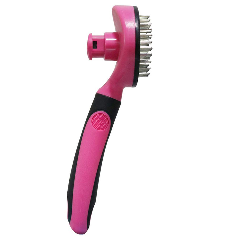 [Australia] - SDY IDUSE Dog Brush for Grooming, Pet Grooming Tool for Cat and Small Medium Dog, Self-Cleaning Pin Brush(Pink) 