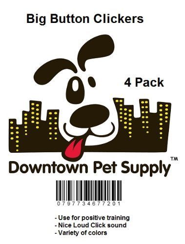 [Australia] - Downtown Pet Supply Big Button Dog Cat Training Clicker, Clickers with Wrist Bands 4 Pack 