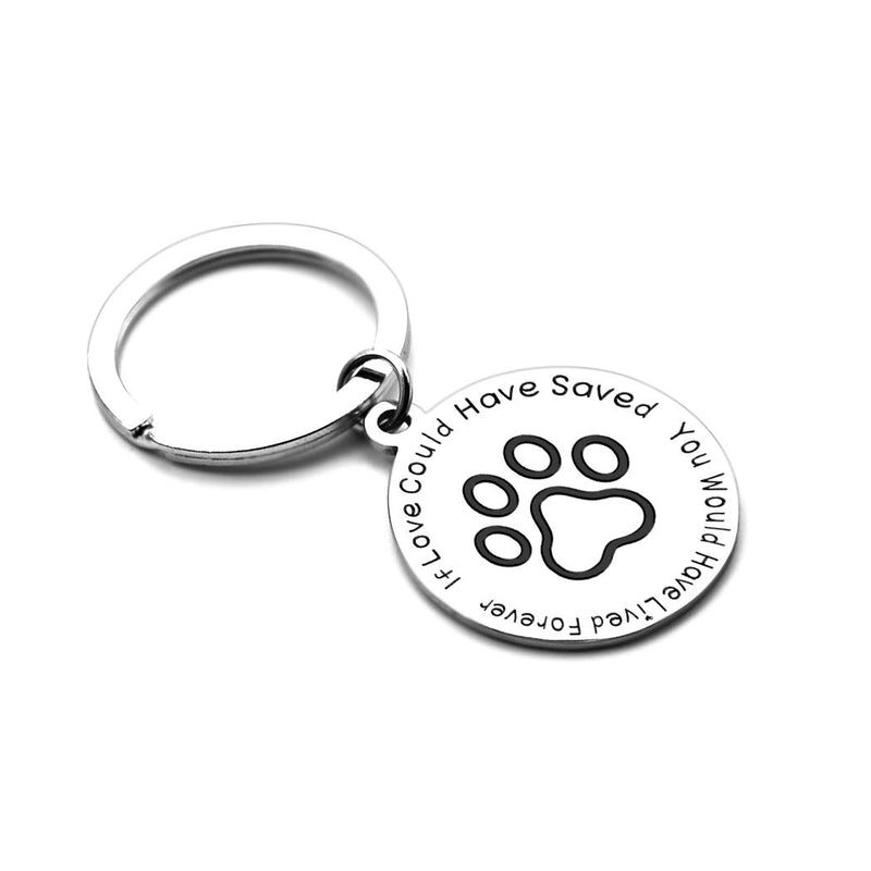 [Australia] - Pet Memorial Gift Keychain for Dogs Cats Personalized Loss of Pet Gift If Love Could Have Saved You, You Would Have Lived Forever Pet Sympathy Dog Cat Remembrance Sympathy Gifts Key Ring 