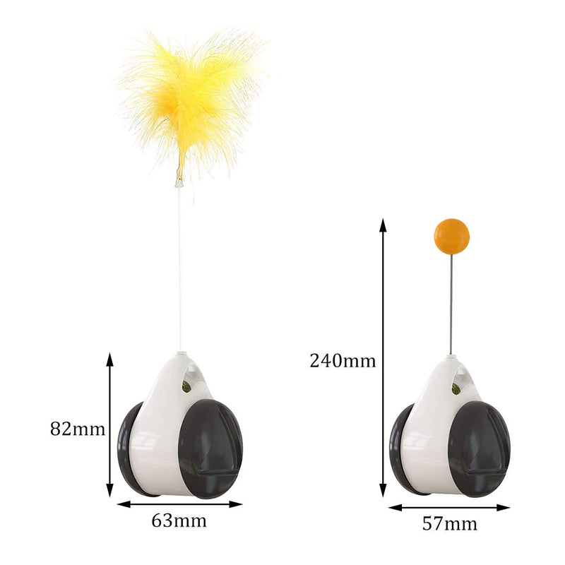 FHYT Balanced Cat Toy with ball, Interactive Toys for Indoor Cats Rotating Rolling Balls for Cat with 360° Electric Rotating Feather Toys & Ringing Bell Ball intelligence toy - PawsPlanet Australia