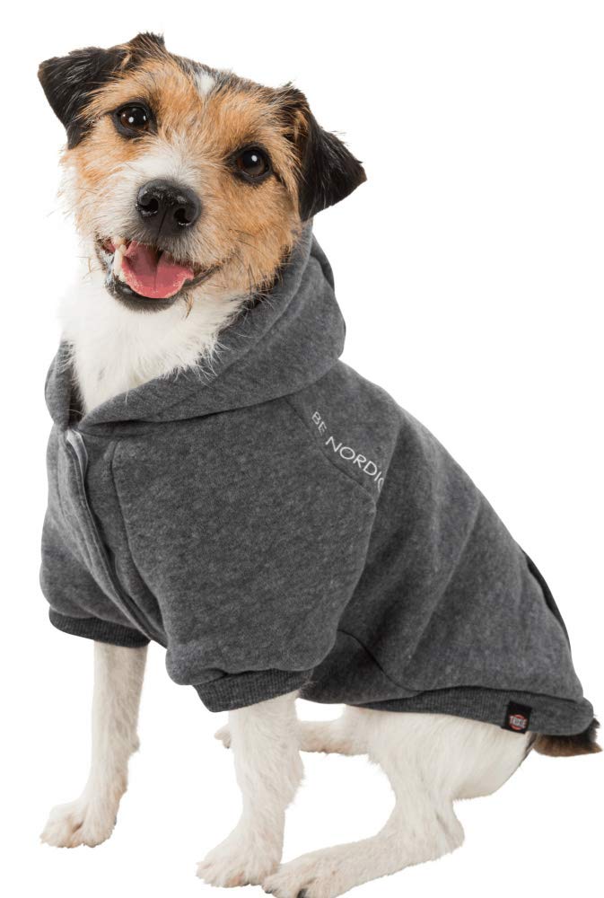 TRIXIE Be Nordic Hoodie, S: 36 cm: 48 cm, Grey, Dog - PawsPlanet Australia