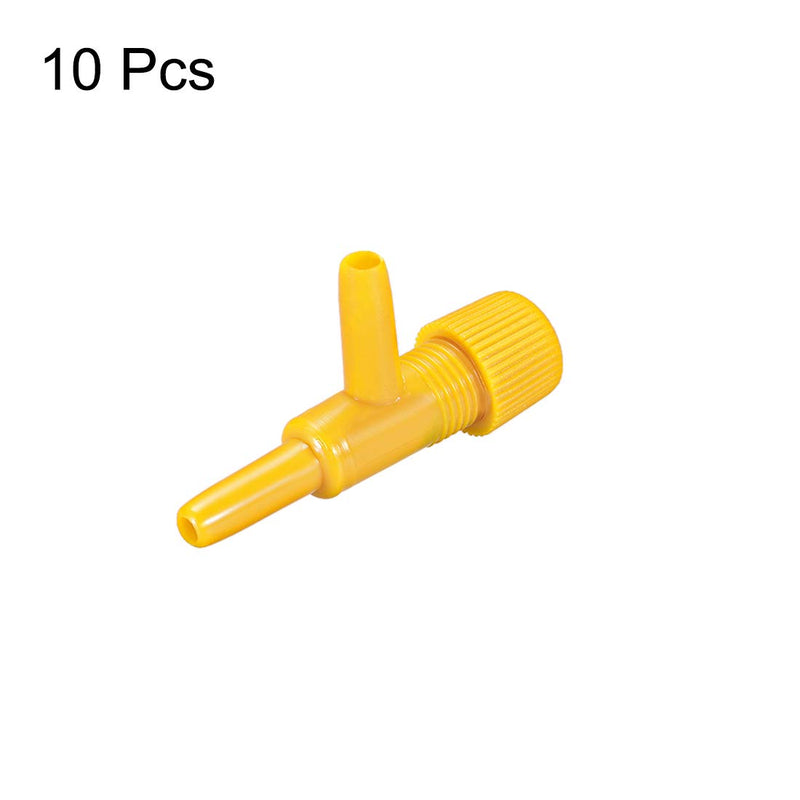 [Australia] - uxcell Aquarium Air Valve 2 Way Air Pump Control Valves for Fish Tank Plastic Yellow 10Pcs 