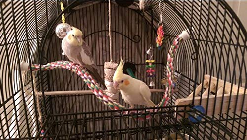 [Australia] - jkshop 23.6" Pet Bendable Play Center Comfy Perches and Climbing for Birds Flexible Multi-Color Rope 