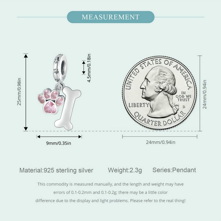 Rowibote 925 Sterling Silver Dachshund Teddy Dog Charm I Love My Pet Dog Paw Bone Print Bead Pendant Dog Memorial Gifts fit European Bracelet and Necklace for Women Girl Christmas Birthday Gift - PawsPlanet Australia