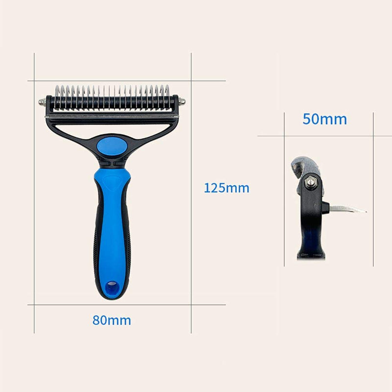 Professional Dog Brush / Cat Comb - Double-Sided Pet Grooming Comb, Efficiently Removes Detangles and Short, Long, and Shedding Loose Fur Hair, Self Cleaning Slicker Deshedding Comb, Worth for Family Pet Grooming Tools - PawsPlanet Australia