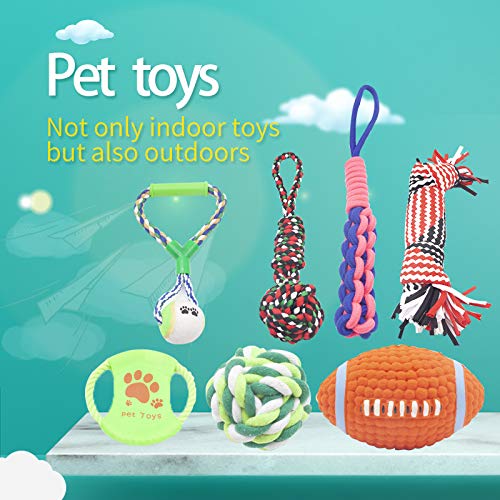 7 Pack Dog Rope Toys Aggressive Chewers,GOGO HUANG Fun Chew Toys for Small and Medium Dogs Puppy Toys Training Playing Teething Cleaning - PawsPlanet Australia