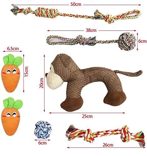 Puppy Toys from 8 weeks Small Dog,Puppy Chew,Puppy Teething Toy,Dog Toy,Dog Chew,Small Dog Rope Toy,Squeaky Dog Gifts(Random Rope Color) - PawsPlanet Australia