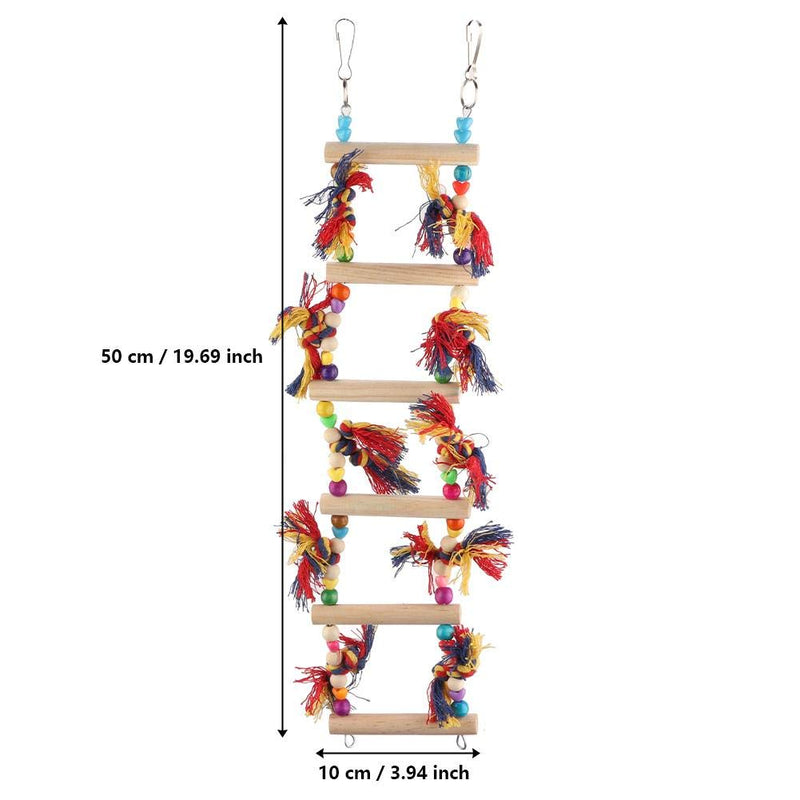 [Australia] - HEEPDD Parrot Hanging Ladder Toys, Bird Nature Wood Chewing Playthings Parakeets Conures Hanging Swinging Standing Perch Cage Accessory for Small and Medium-Sized Parrots 