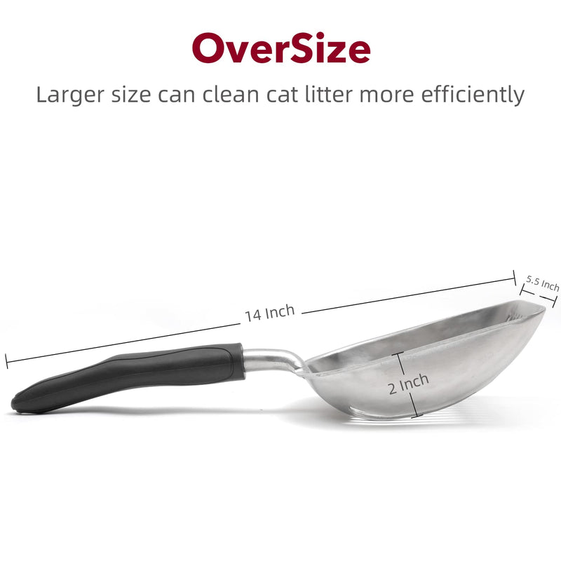 NC Cat Litter Scoop – All Metal Scoops for Kitty Litter Boxes Sifter, Deep Shovel, Black - PawsPlanet Australia