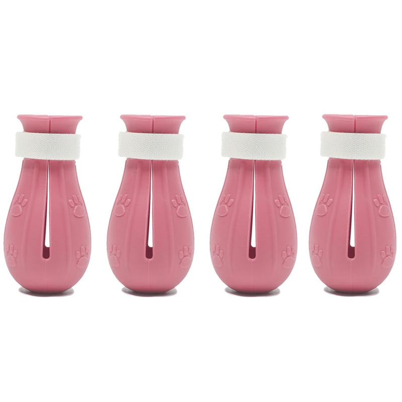 AAED Pack of 4 anti-scratch boots, cat shoes, anti-scratch cat shoes, adjustable cat foot covers, for pet care, bathing, shaving, examining and treating cats (pink). - PawsPlanet Australia