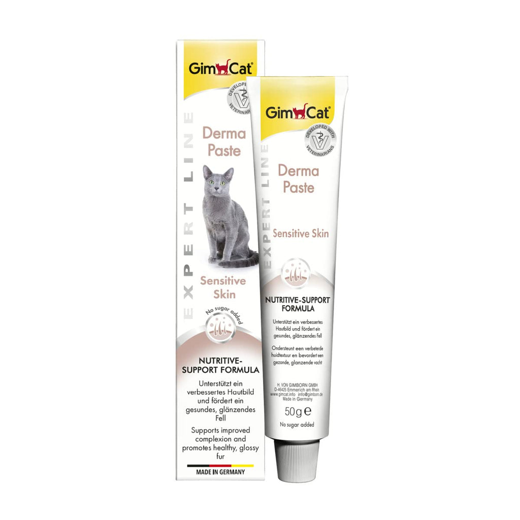 GimCat EXPERT LINE Derma Paste - Functional cat snack supports improved skin appearance and promotes healthy fur - 1 tube (1 x 50 g) - PawsPlanet Australia