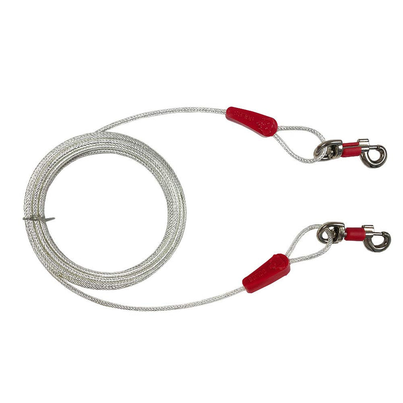 EVERBRIT Reflective Tie Out Cable for Dog, Different Size and Snap Safety Clip Choice Available 90LBS20FT red - PawsPlanet Australia